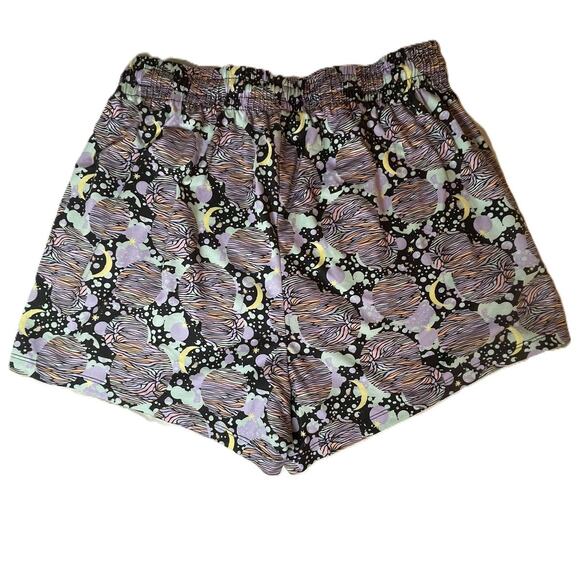 Pop Fit Cheek Boss Sleep Shorts XL Galaxy Print Tie Waist Lounge Pajama - Picture 2 of 10
